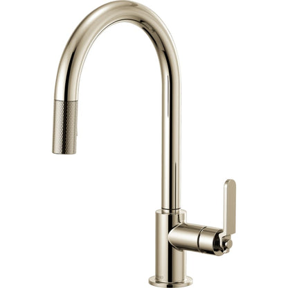 Litze Single Handle Arc Spout Pull Down Kitchen Faucet with Industrial Handle - Limited Lifetime Warranty