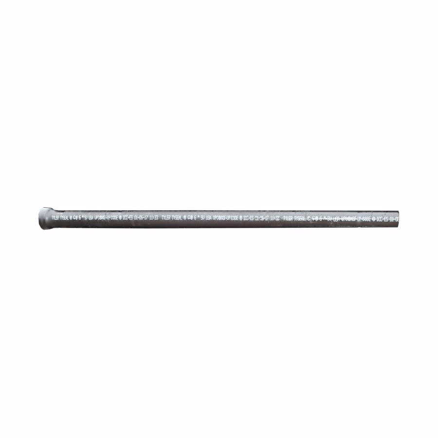 Cast Iron Pipe, 6 in, Spigot x Hub, 10 ft L