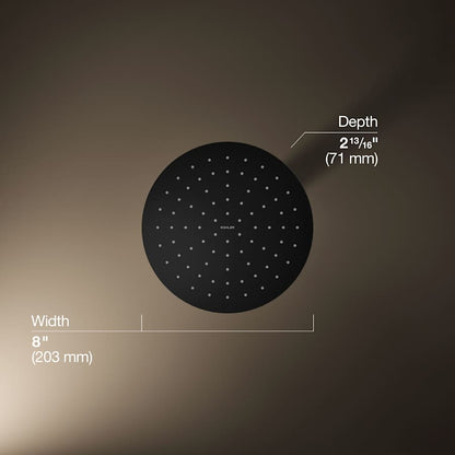 Contemporary Round 8" Single Function 2.5 GPM Rainhead with MasterClean Sprayface and Katalyst Air-Induction Technology