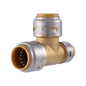 Max™ Tee, 3/4 x 1/2 x 1/2 in, Push, Brass
