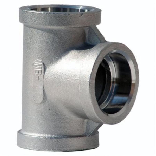 Tee, 1-1/4 in, Socket Weld, 304/304L Stainless Steel, 150 lb