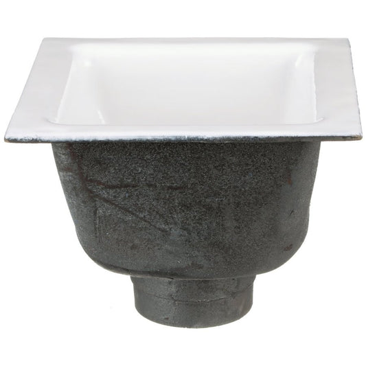 Floor Sink Body, 12 x 12 x 6 in, Square, 4 in, No Hub