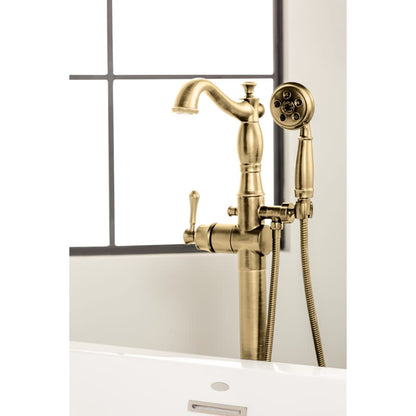 Cassidy Floor Mounted Tub Filler with Integrated Diverter and Hand Shower - Less Rough In