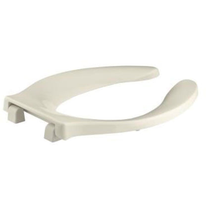 Stronghold Elongated Open-Front Toilet Seat with Quiet-Close Technology, Integrated Handle and Check Hinge