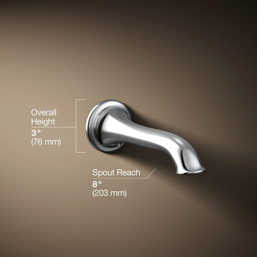 Artifacts Non Diverter Wall Mounted Tub Spout with Flare Design