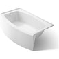 Expanse Bath Tub 60" x 30" - 36" Acrylic Soaking for Three Wall Alcove Installations with Integral Curved Apron and Left Drain