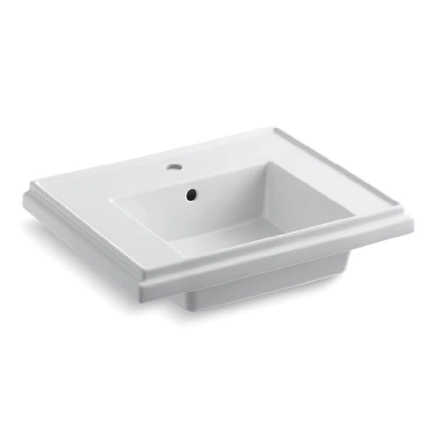 Tresham® Wall/Pedestal Mount Lavatory Sink, 24 x 19-1/2 x 7-5/16 in, Fireclay, White