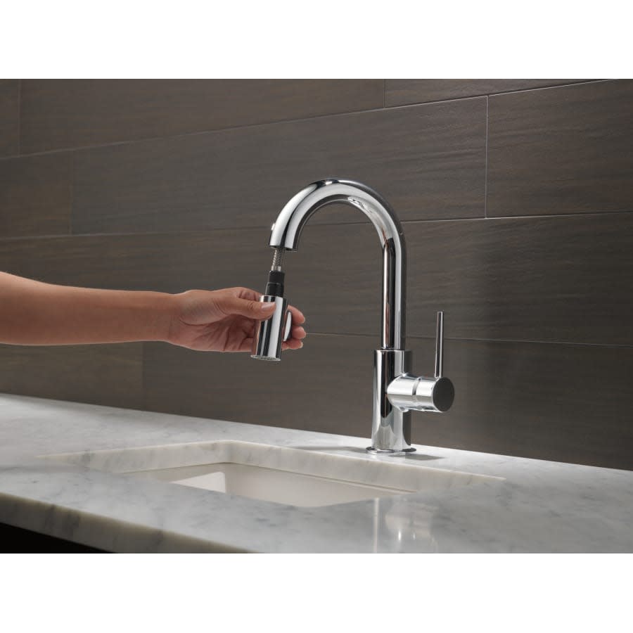 Trinsic 1.8 GPM Single Hole Pull Down Bar/Prep Faucet with Magnetic Docking Spray Head and Limited Swivel