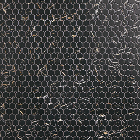 Perpetuo Infinite Black Hexagon 1.5X1.5 Matte