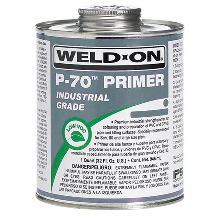 P70™ Primer, 1 qt, Clear, For PVC, CPVC