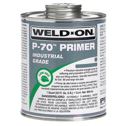 P70™ Primer, 1 qt, Clear, For PVC, CPVC