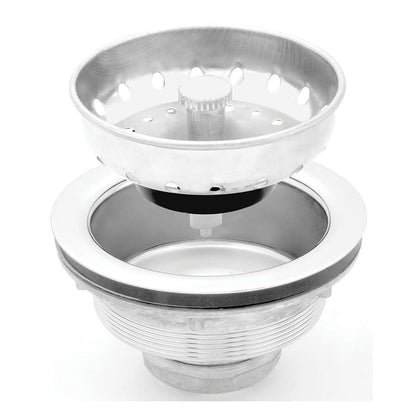 Strainer With Fixed Post, Brass, Polished Chrome Plated
