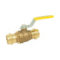2-Piece Ball Valve, 1-1/2 in, Press, Full Port, Plated Brass Ball, Brass