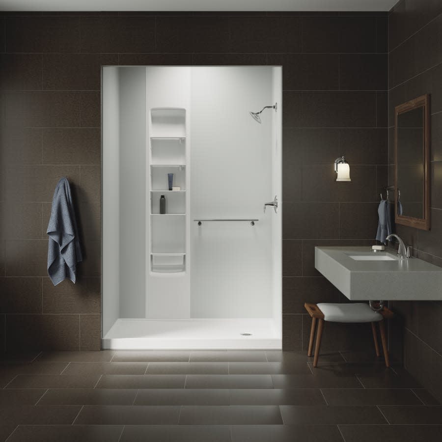 Rely 48" x 32" Rectangular Shower Base with Single Threshold and Left Drain