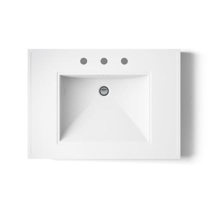 Memoirs Stately 30" Fireclay Pedestal Bathroom Sink with 3 Holes Drilled and Overflow