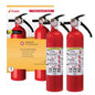 Basic Use Fire Extinguisher with Easy Mount Bracket & Strap, 1-A:10-B:C, Dry Chemical, One-Time Use, 2-Pack
