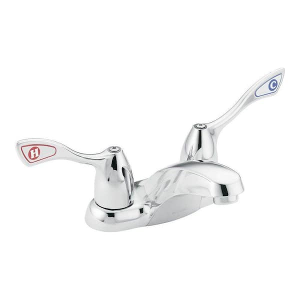 MOEN 4 in. Centerset 2-Handle High-Arc Bathroom Faucet in Chrome 8800