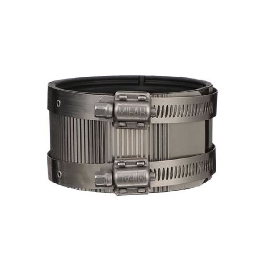 Coupling, 1-1/2 in, No Hub, Stainless Steel