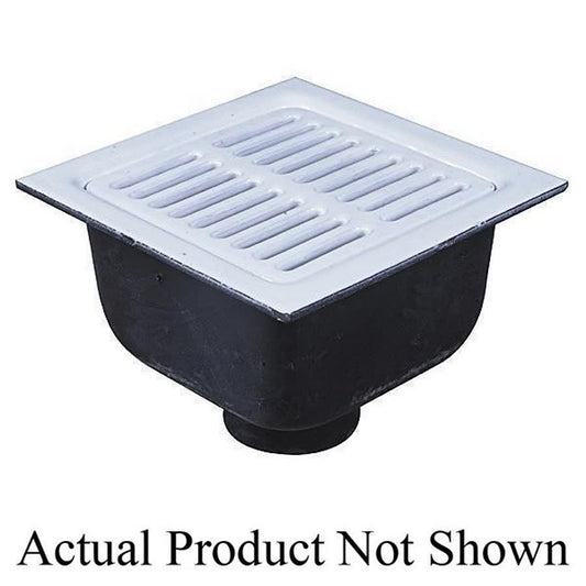 Floor Sink Body, 12 x 12 x 6 in, Square, 3 in, No Hub