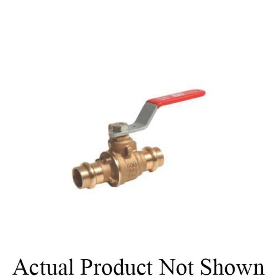 2-Piece Ball Valve, 4 in, Press, Full Port, Plated Brass Ball, Bronze