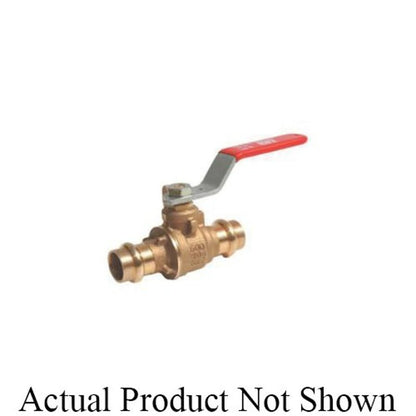 2-Piece Ball Valve, 4 in, Press, Full Port, Plated Brass Ball, Bronze