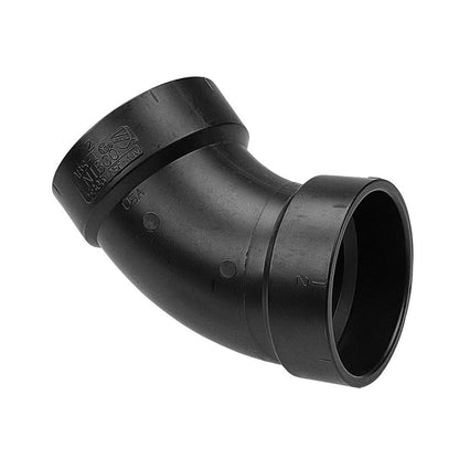 DWV 45 deg Elbow, 1-1/2 in, Hub, ABS