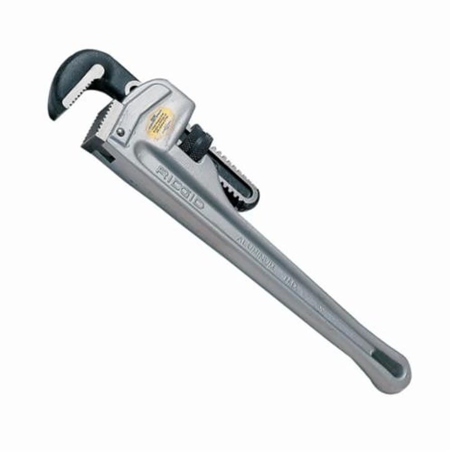 Straight Pipe Wrench, 6 in, Floating Forged Hook Jaw, Aluminum Handle