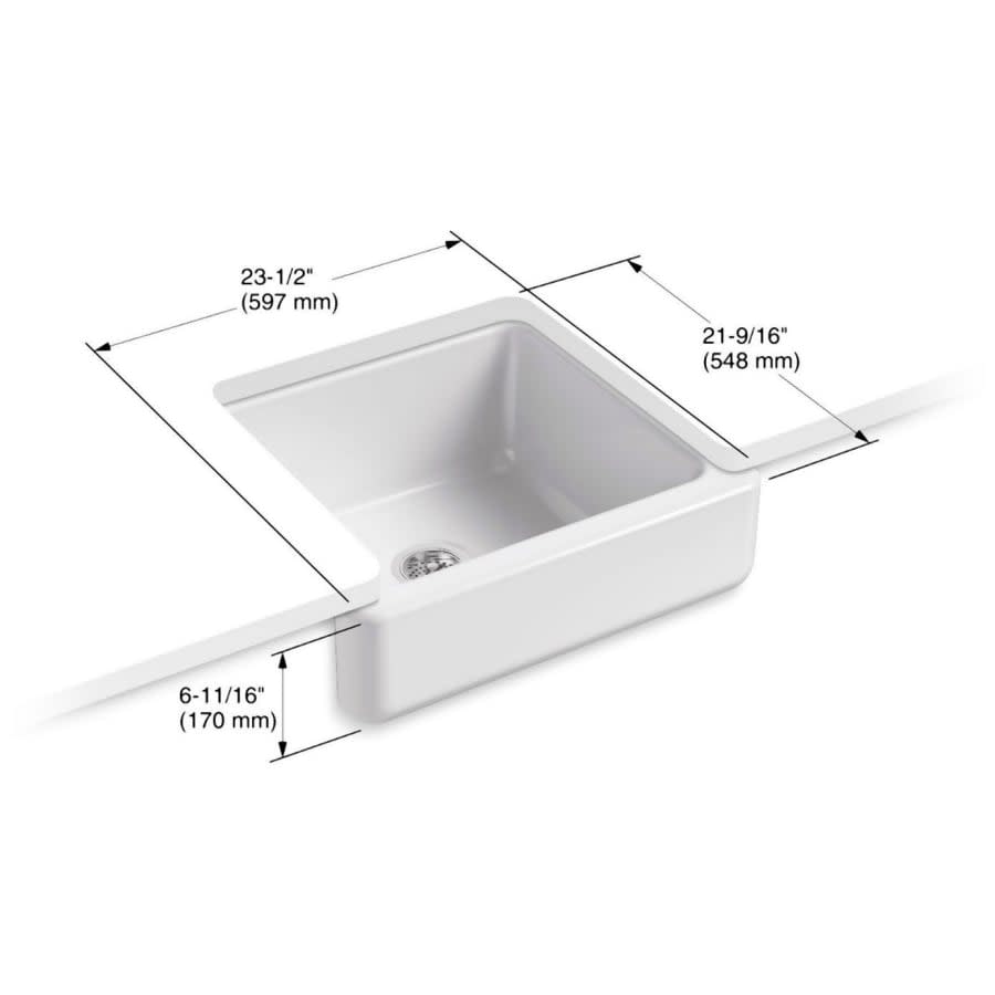 Whitehaven 23-1/2" Undermount Single Basin Cast Iron Kitchen Sink