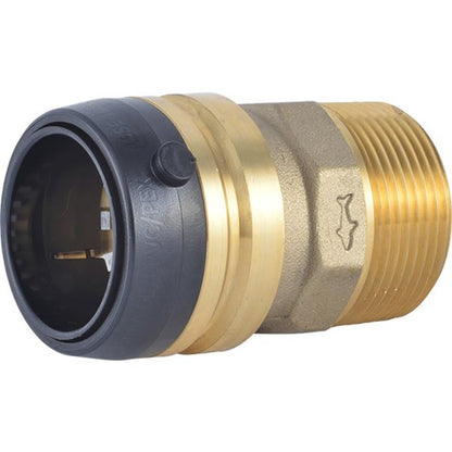 Adapter, 1-1/4 in, Push x MNPT, Brass