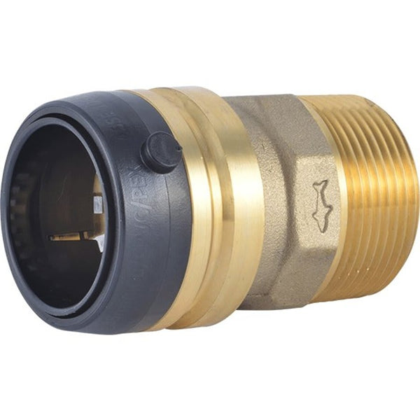 Adapter, 1-1/4 in, Push x MNPT, Brass