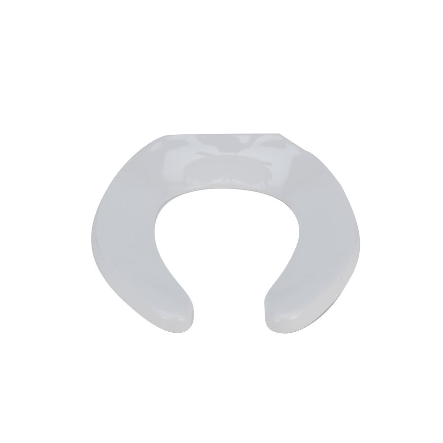 Toilet Seat, Elongated Bowl, Open Front, Less Cover, Plastic, White