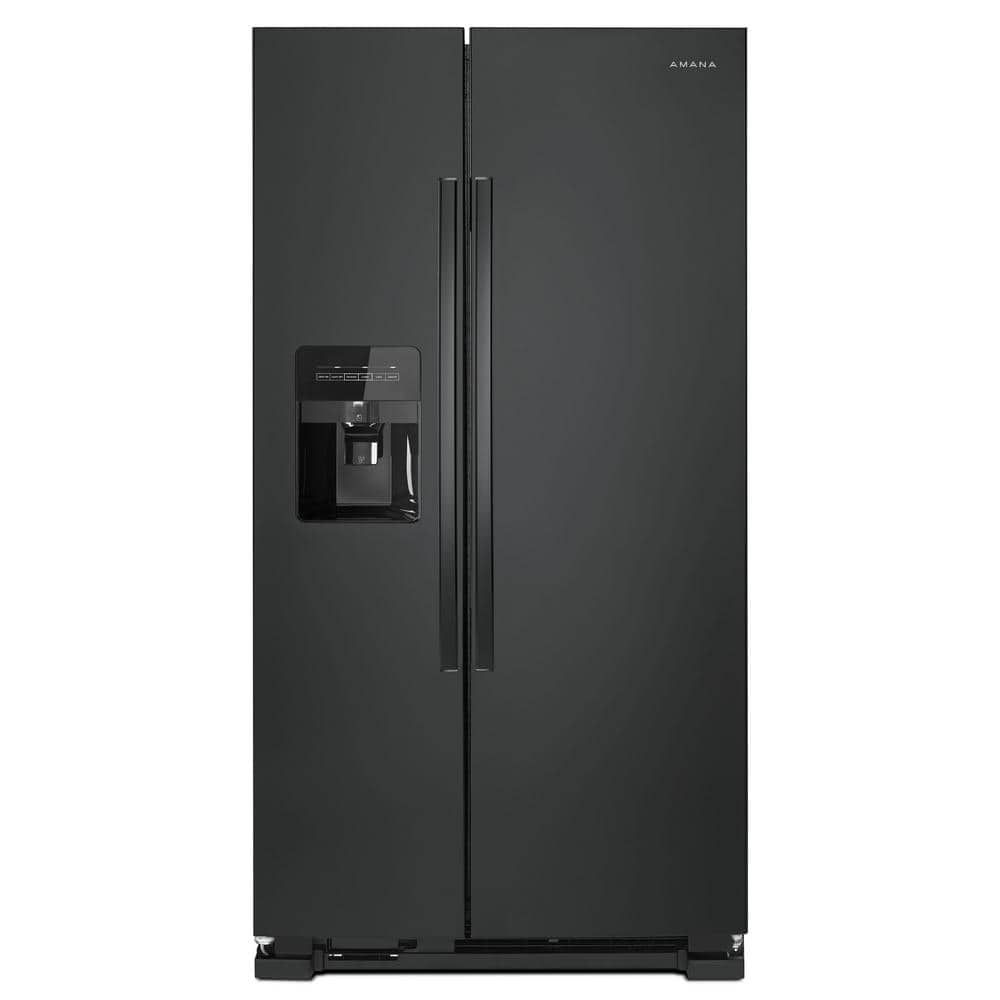 33" Width 21.4 cu. ft. Side by Side Refrigerator in Black