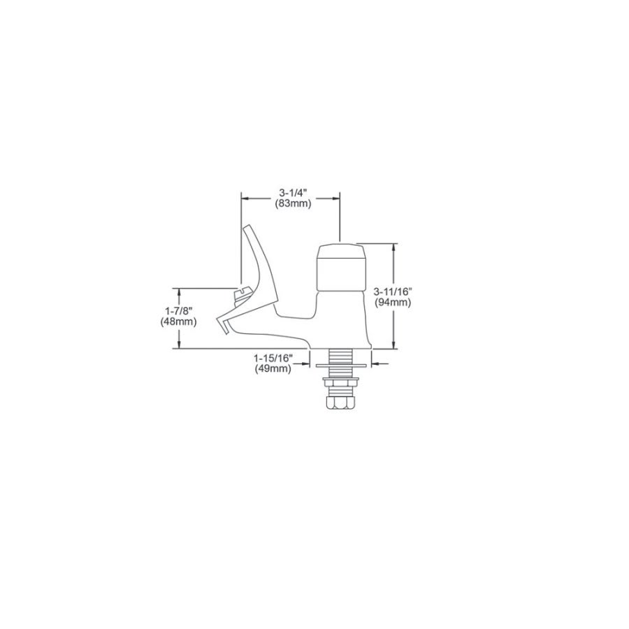 Pushbutton Bubbler, Thread, Polished Chrome