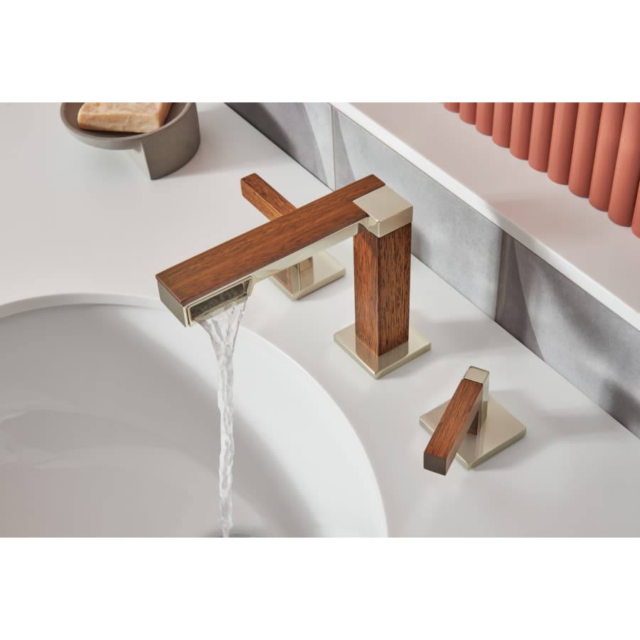 Frank Lloyd Wright 1.2 GPM Widespread Bathroom Faucet with Side Spout Laminar Flow - Less Handles and Drain Assembly