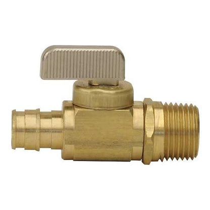 1-Piece Ball Valve, 1/2 in, Expansion PEX x MNPT, Standard Port, Brass Ball, Brass