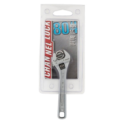 4 in, Adjustable Wrench, Chrome