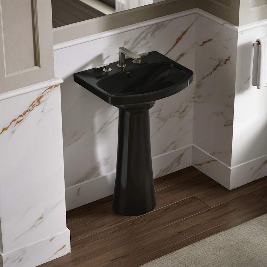 Cimarron 21" Pedestal Bathroom Sink with 3 Holes Drilled and Overflow