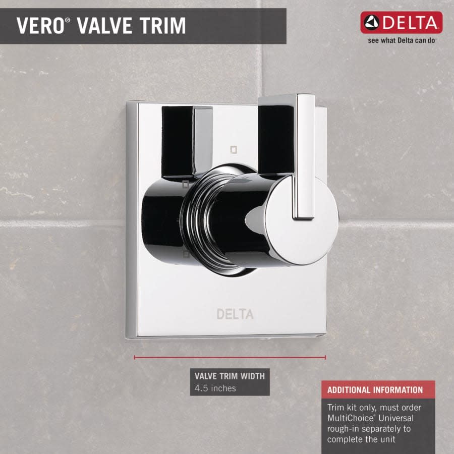 Vero Three Function Diverter Valve Trim Less Rough-In Valve - Two Independent Positions, One Shared Position