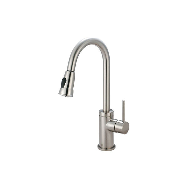 Motegi Kitchen Faucet, Deck Mount, ADA, 1 Lever Handle, 1 or 3-Hole, PVD Brushed Nickel