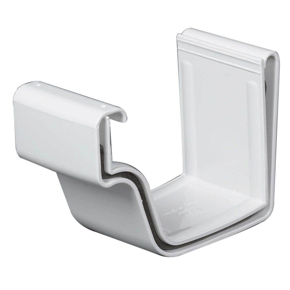 5 in. White Vinyl K-Style Gutter Connector