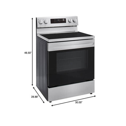 30"W6.3Cuft Electric Smoothtop Smart Range Stainless Steel