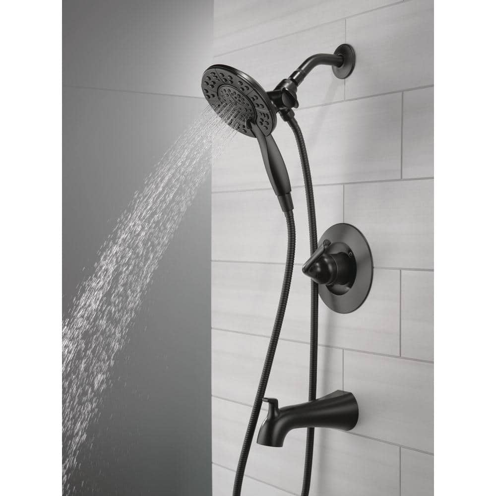 Arvo In2ition 2-in-1 Rough Included Single-Handle 4-Spray Tub and Shower Faucet 1.75 GPM in Matte Black Valve Included