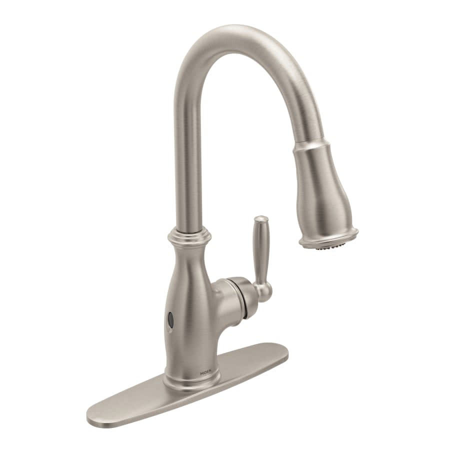 Brantford 1.5 GPM Single Hole Pull Down Kitchen Faucet with Duralast, Duralock, MotionSense, PowerClean, and Reflex Technology - Includes Escutcheon