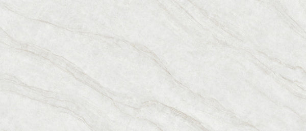 IvoriTaj Brushed Quartz slab by MSI features a light gray brushed surface with subtle, wavy beige veins for natural elegance.