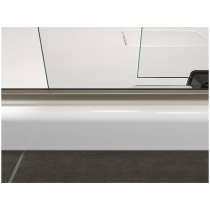 Levity 62" High x 59-5/8" Wide Bypass Frameless Tub Door with Clear Glass