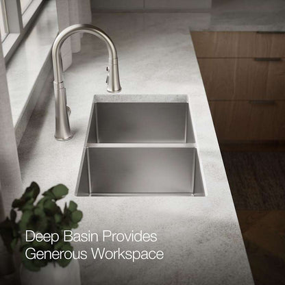 Strive 32" Double Basin Undermount 16-Gauge Stainless Steel Kitchen Sink with SilentShield