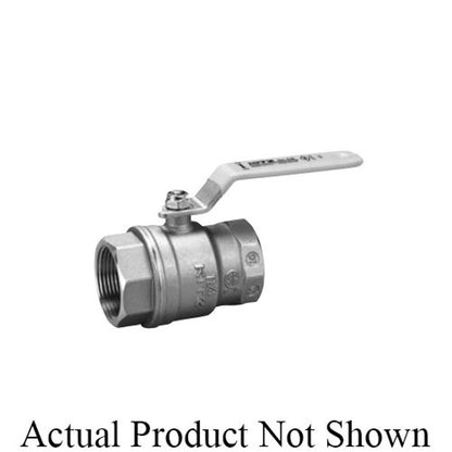 2-Piece Ball Valve, 1/2 in, FNPT, Full Port, Plated Brass Ball, Brass
