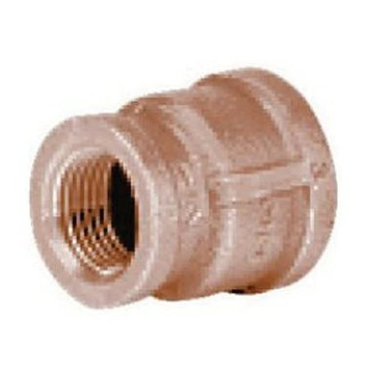 Reducer Coupling, 1-1/2 x 1 in, FNPT, Lead Free Brass, Rough Brass