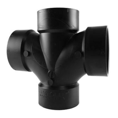 DWV Double Sanitary Tee, 2 in, Hub, ABS