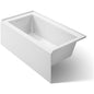 Underscore 60" Soaking Bathtub for Three Wall Alcove Installation with Left Drain and 68 Gallon Water Capacity